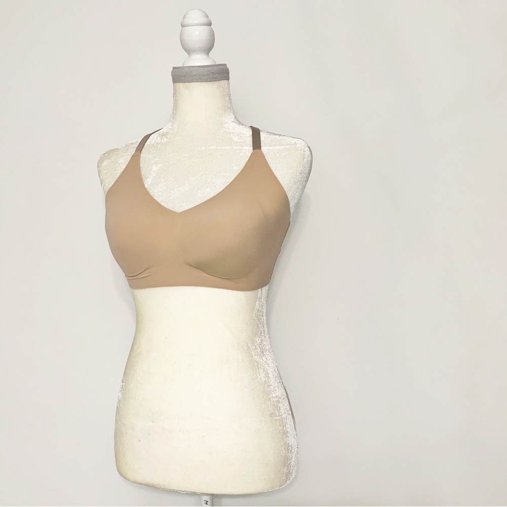True Body Triangle Lace Racerback Bra M (34C-D/36A-B) Desert Nude Wirefree Comfy